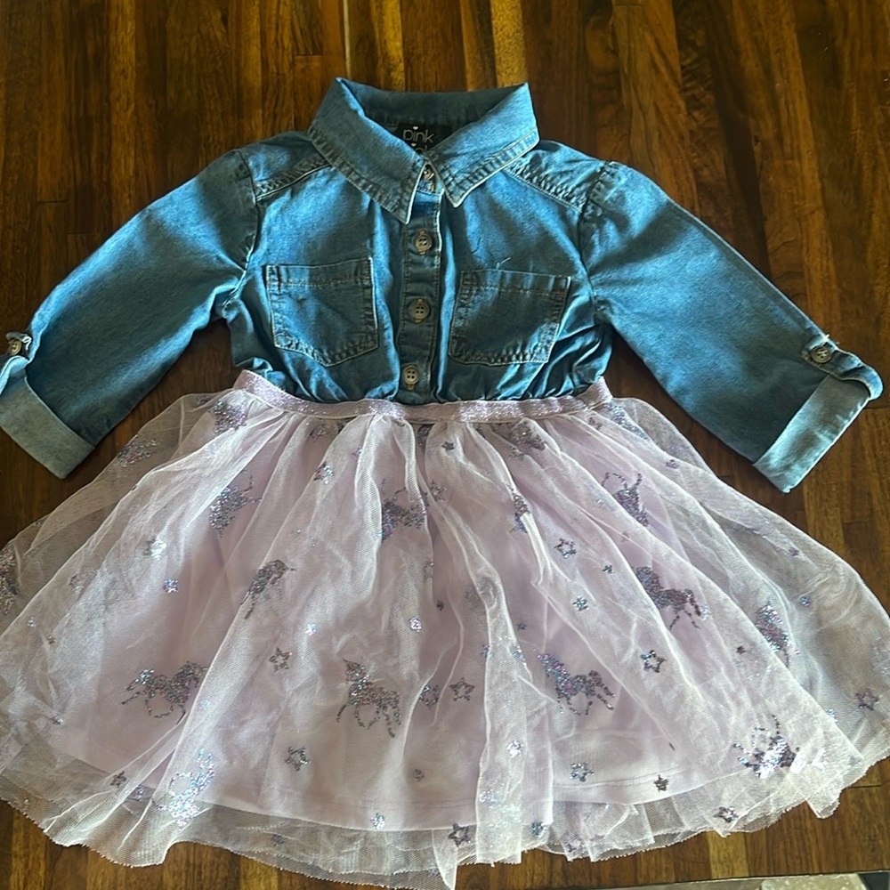 Denim unicorn tutu dress